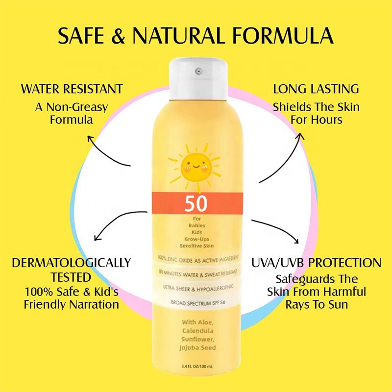 Sunscreen Spray Manufacturer - Kids Mineral SPF 50 Zinc Oxide