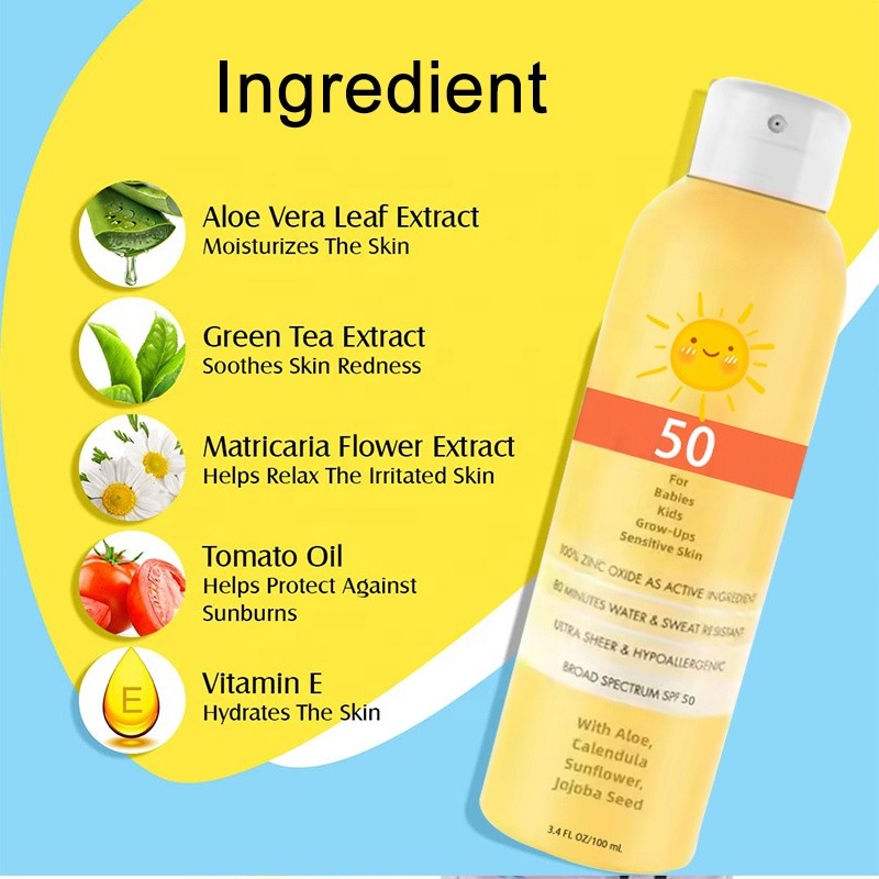 Sunscreen Spray Manufacturer - Kids Mineral SPF 50 Zinc Oxide
