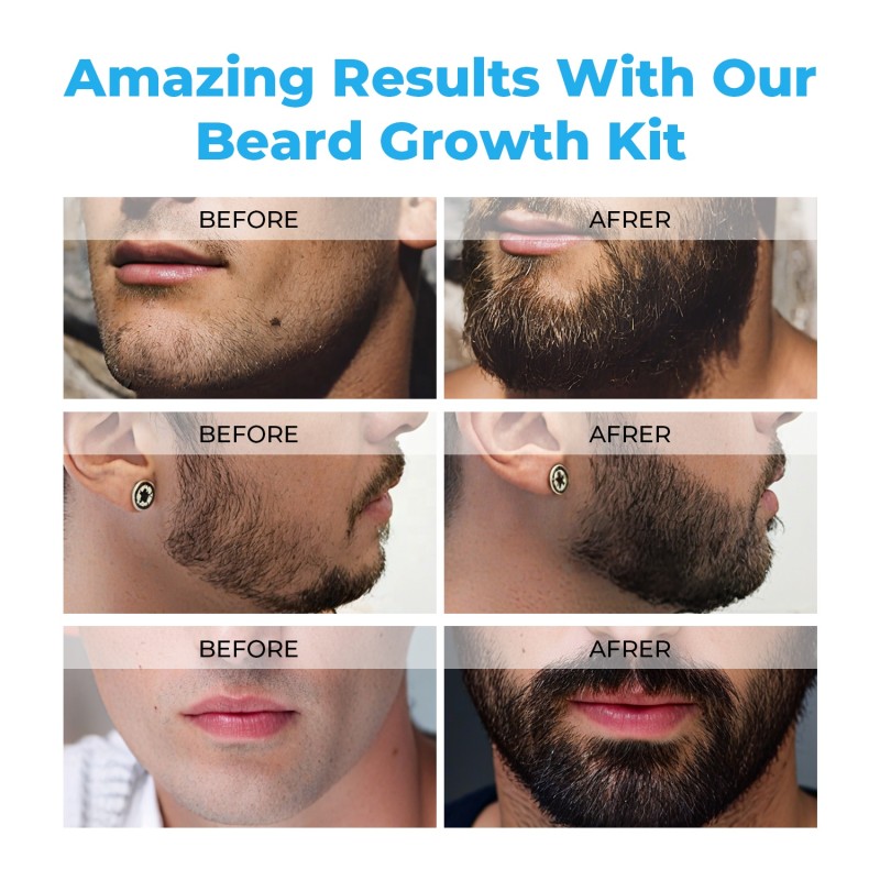 Beard Growth Kit Supplier - Private Label Oil Balm Wood Comb Kit