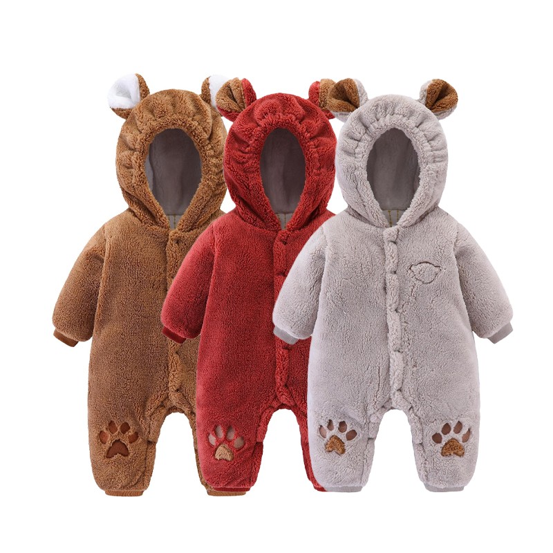 Winter Jumpsuit Supplier - 2023 New Design Bear Hooded 0-1 Years