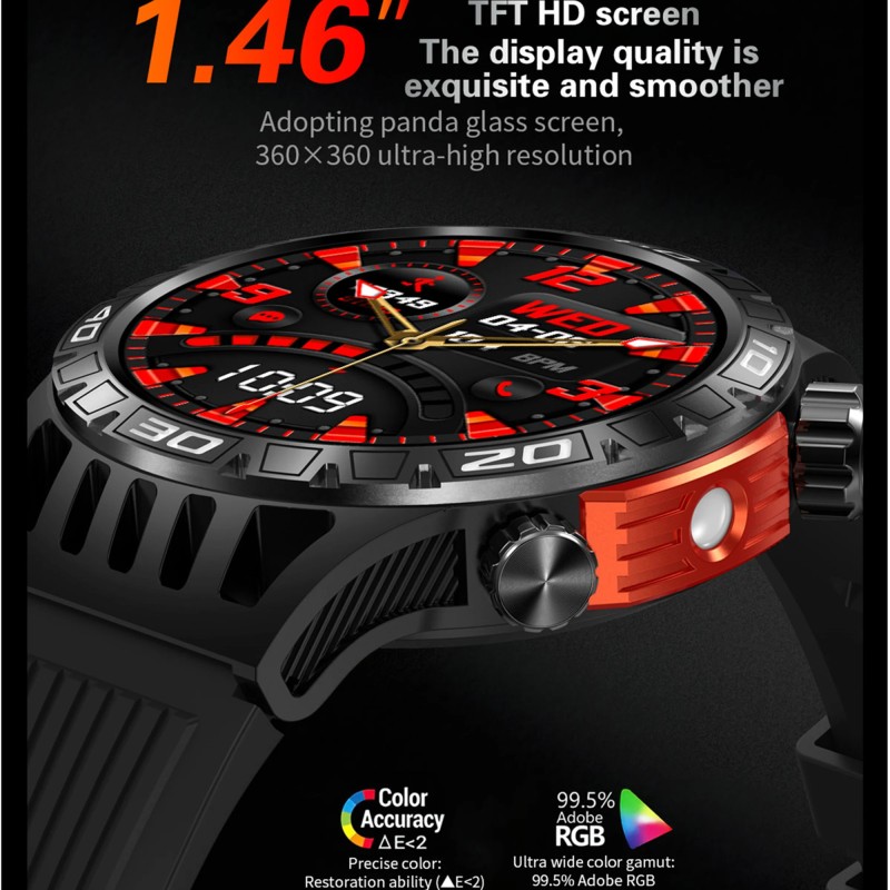 Outdoor Smartwatch Manufacturer - OEM/ODM 2024 LED Flashlight Compass SOS Call
