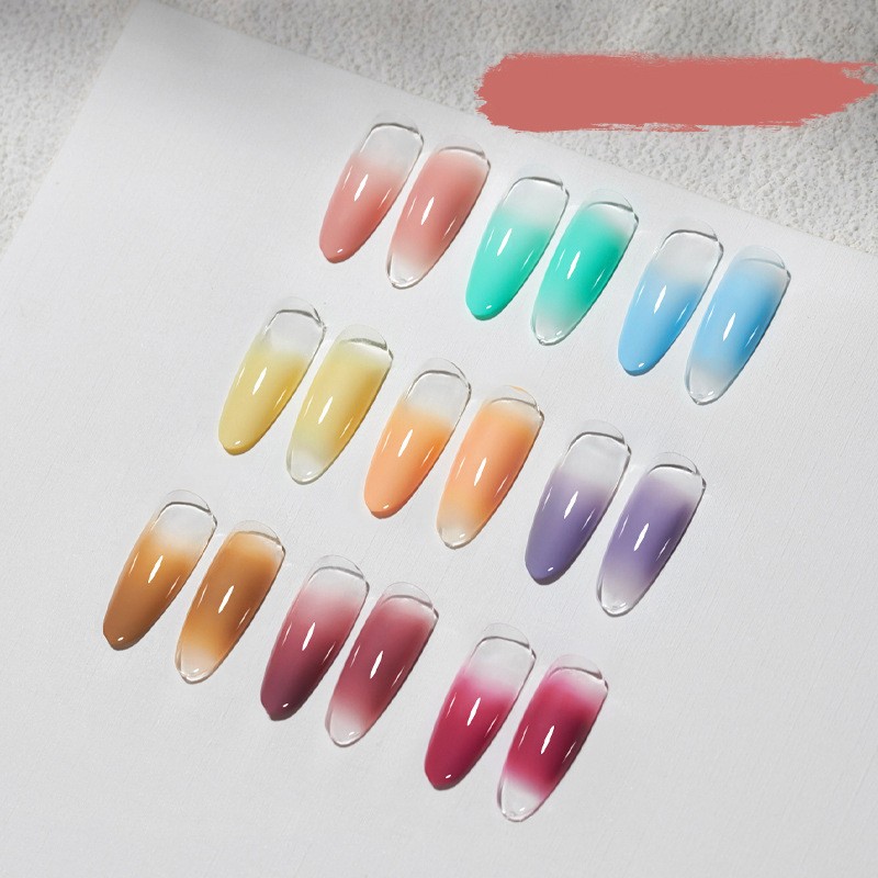 20-Color Summer Gradient Blush UV Gel Nail Polish Joker Semi-Solid Pat Glue Free Factory Wholesale LED Lamp Source Bottle