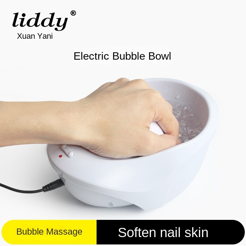 Liddy Electric Bubble Hand Bowl Cross-Border Dual-Use Plug-In Battery Spa Tool for Beauty Nail Art Made of Plastic
