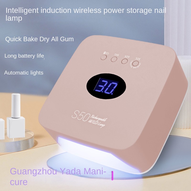 Hot Selling S50 Portable Rechargeable UVLED Nail Lamp Quick-Drying LED Phototherapy Cross-Border Power Storage Plastic Material