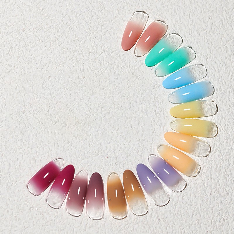 20-Color Summer Gradient Blush UV Gel Nail Polish Joker Semi-Solid Pat Glue Free Factory Wholesale LED Lamp Source Bottle