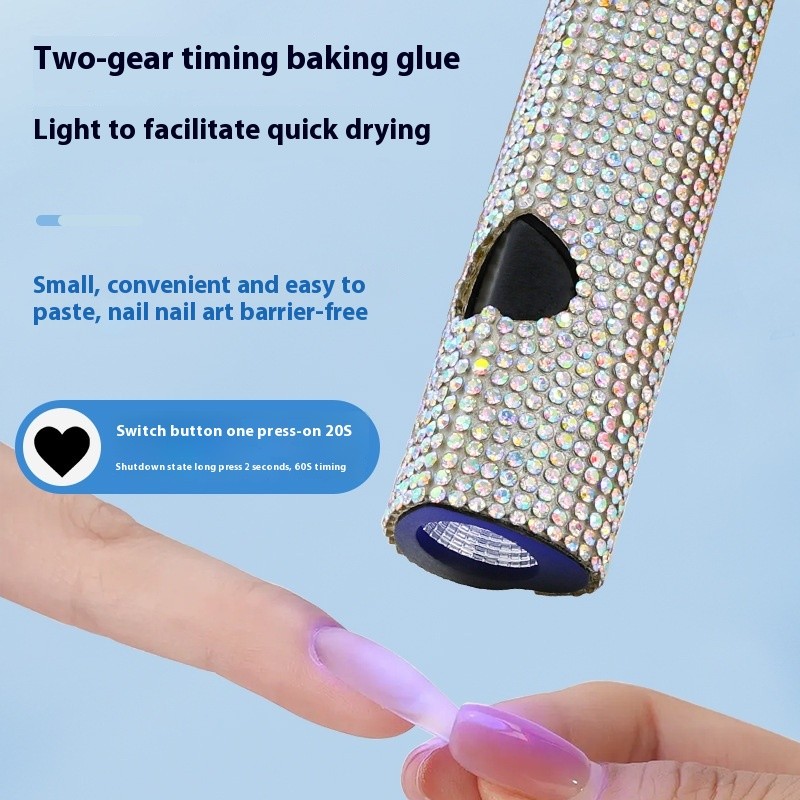 Handheld Rechargeable LED Light for Nail Art Quick-Drying Light Therapy Cross-Border One-Word Spotlight Metal Plastic Premium