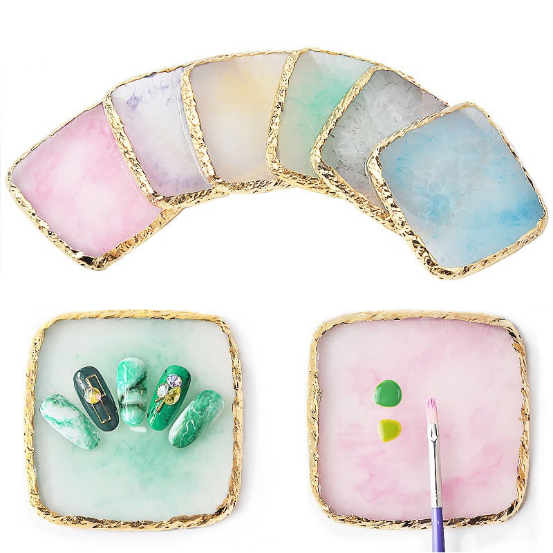 Cross-Border Square Resin Agate Display Board Tool Made of Plastic MOQ 10 Pcs Nail Art Supplies