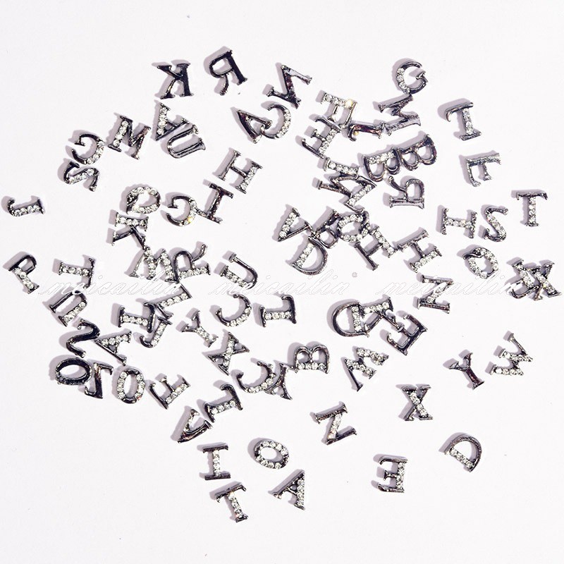 New LZ 3D Japanese Nail Art 26 Letters Alloy Jewelry Nail Drill Black Nail Art Net Red Gun