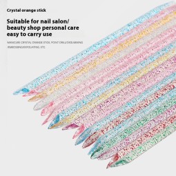Dual-Action Dead Skin Removal Tool Dual-Headed Crystal Drill Stick Orange Stick Wooden Base Nail Art Point Pen Solid Plastic
