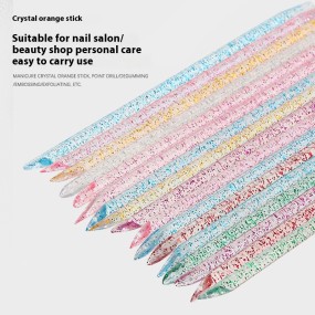 Dual-Action Dead Skin Removal Tool Dual-Headed Crystal Drill Stick Orange Stick Wooden Base Nail Art Point Pen Solid Plastic