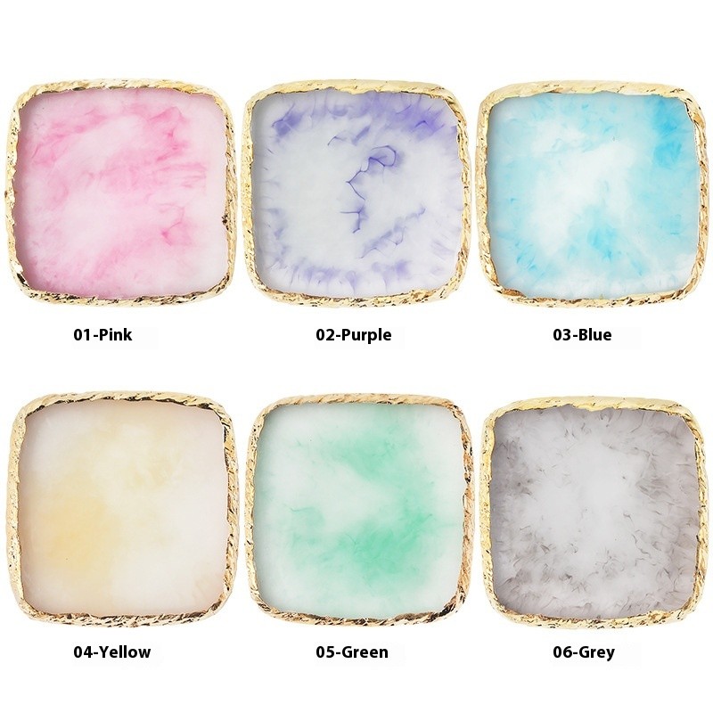 Cross-Border Square Resin Agate Display Board Tool Made of Plastic MOQ 10 Pcs Nail Art Supplies