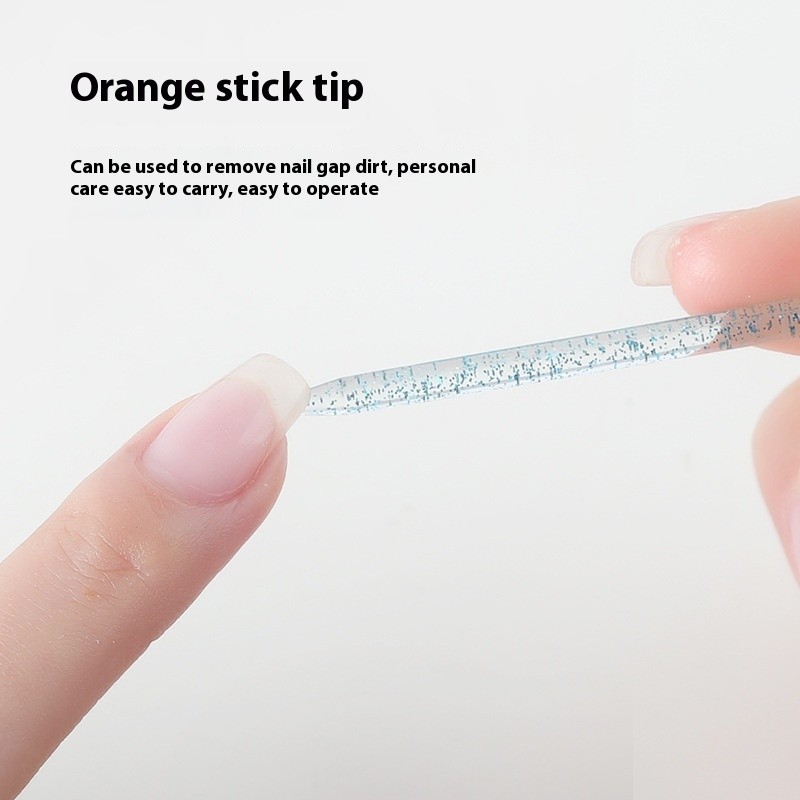 Dual-Action Dead Skin Removal Tool Dual-Headed Crystal Drill Stick Orange Stick Wooden Base Nail Art Point Pen Solid Plastic