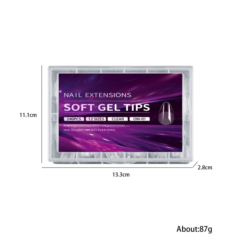 Online Wholesale Ultra-Thin Prosthetic Finger Nail Transparent Semi-Scrub Non-Trace Non-Abrasive Extended Artificial Fingernails