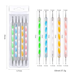 Professional 5-Piece Set Soft Nylon Nail Art Brush Double Acrylic Nail Drill Beauty Tool Wholesale Manufacturers Synthetic Hair