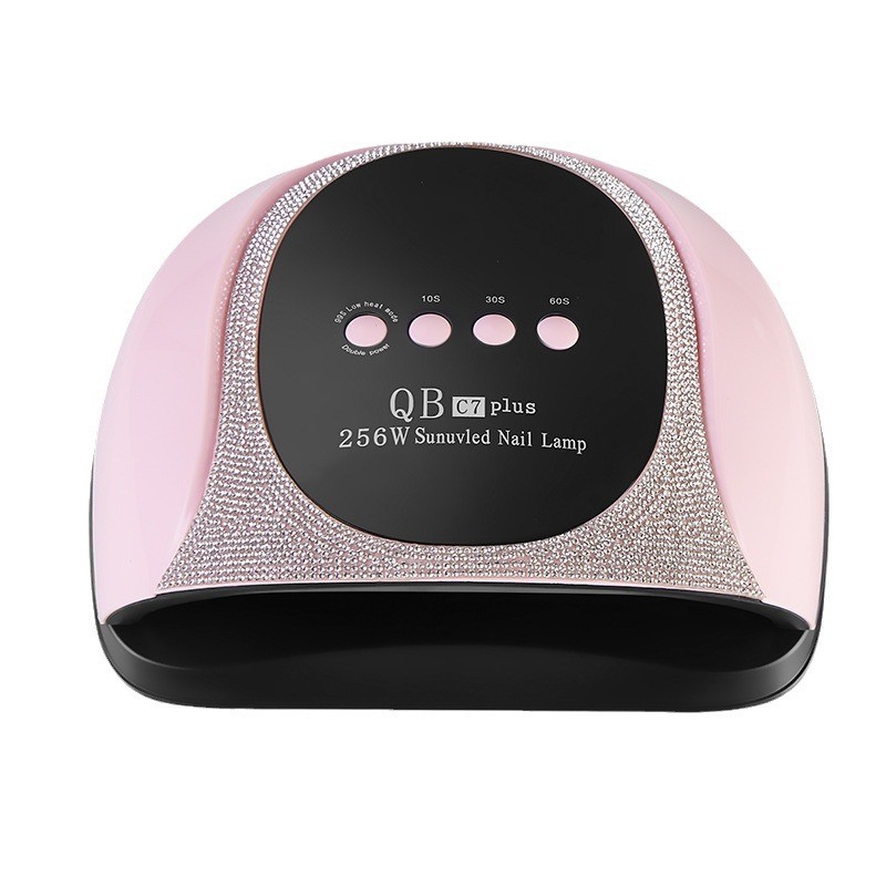 256W Cordless High-Efficiency UV LED Nail Lamp Smart Diamond Light Therapy for Home Use Gel Polish Bake Lamp