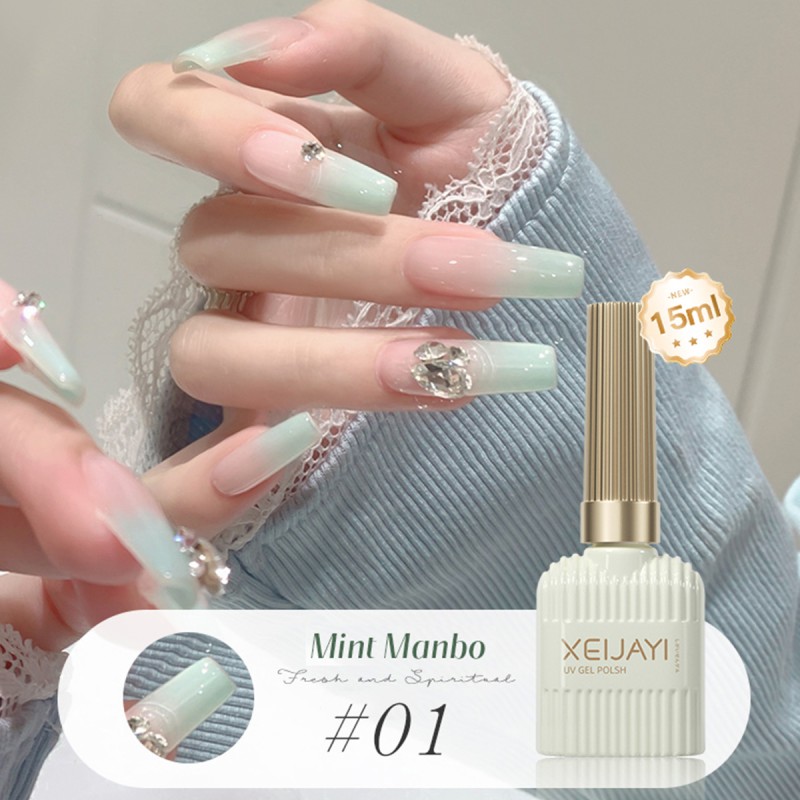 Mint Mambo Summer Collection LED Phototherapy Lamp Bottle Packing New UV Nail Gel Top Coat for Women Lasting French Style Ice