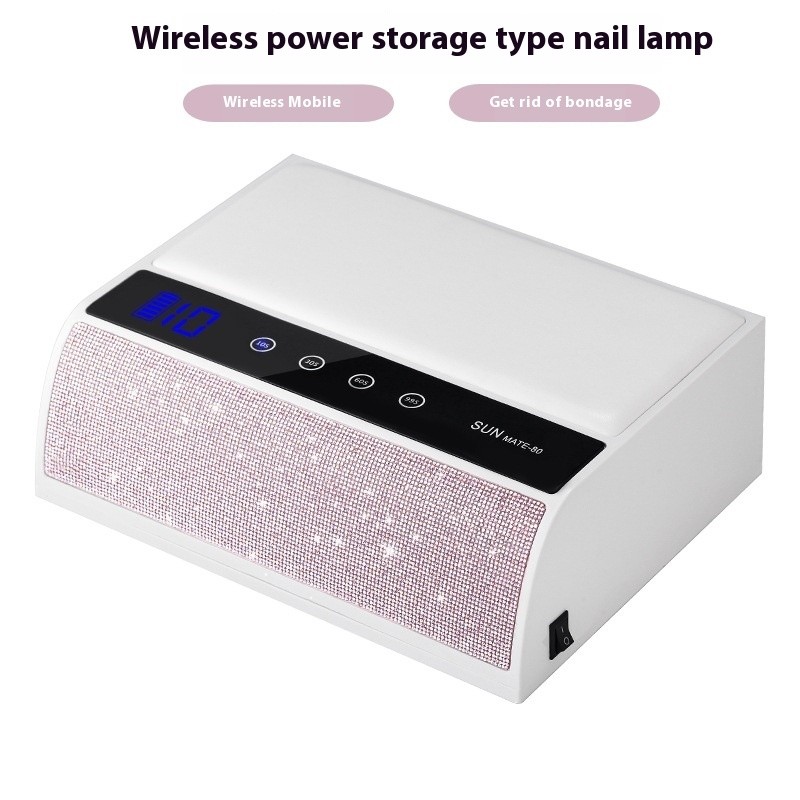 Large Space Wireless Charging UV Manicure Lamp High Plastic Non-Black Hand Baking Lamp with Power Storage for Both Hands