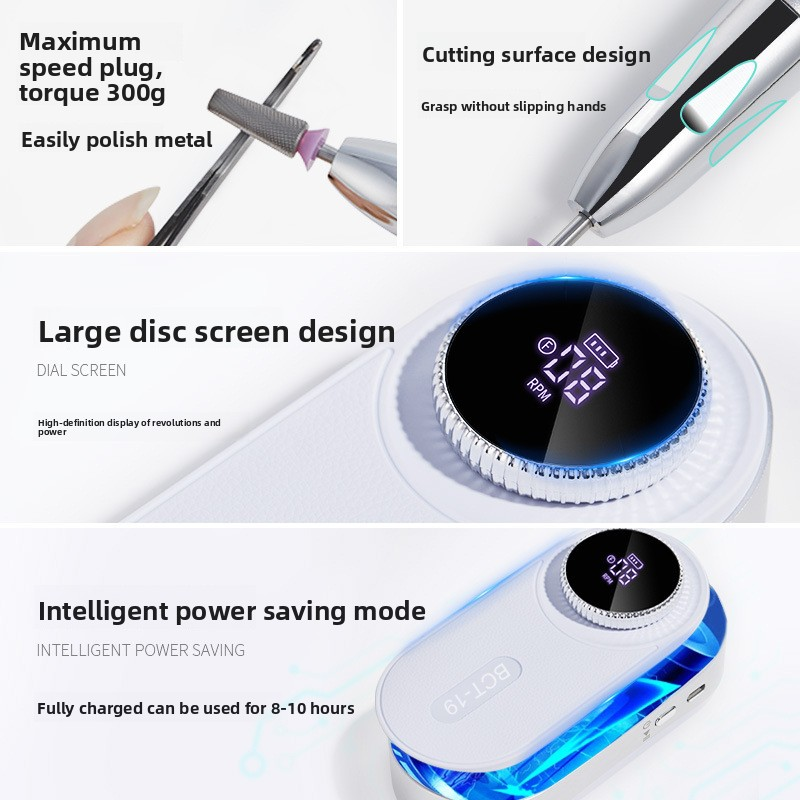 2025 Portable Fast Nail Art Tool New Coreless Grinder with 35000rpm Speed Power Storage for Dead Skin Pre-treatment Nail Removal