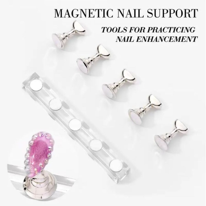 Beginner-Friendly Plastic Nail Holder Base Liquid Crystal Display Rack with Magnet for Exercise Tool for Clay Set