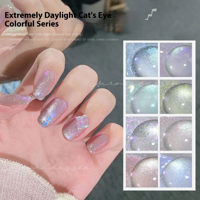 Extreme Day UV Gel Nail Art Decals Japanese Dream Catcher Flash Magic Gem Cat's Eye Cross-Border Design Wholesale Bottle Packing