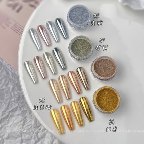Nail Magic Mirror Powder New Super Bright Delicate Pearlescent Gold Silver Glitter for Spice Girl Style Personalized Advanced