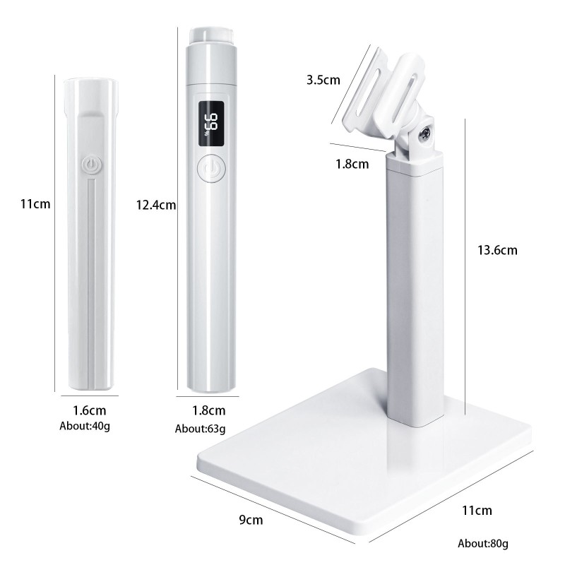 Portable LED Nail Art Lamp with 360-Degree Rotating Bracket New Handheld Plastic UV Lamp for Nail Roasting