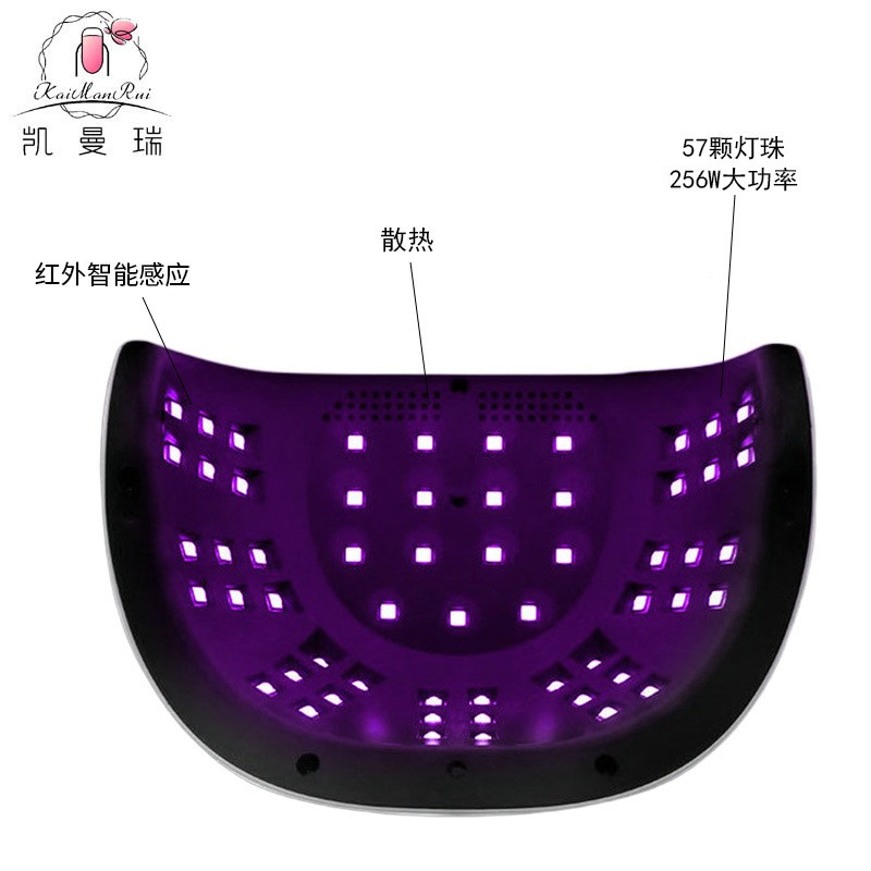 256W Cordless High-Efficiency UV LED Nail Lamp Smart Diamond Light Therapy for Home Use Gel Polish Bake Lamp