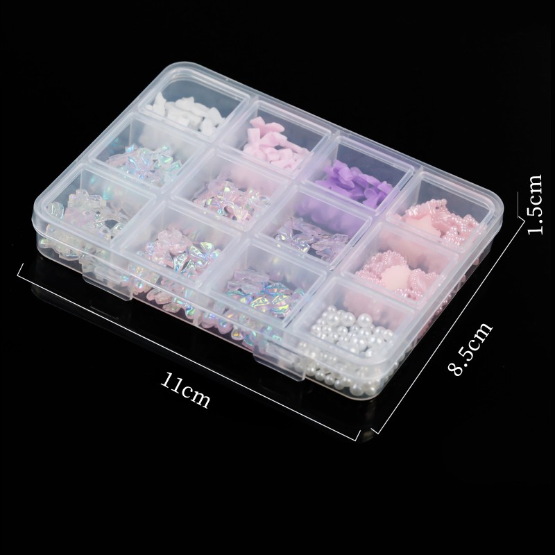 Hot-selling 3D Ribbon Butterfly Nail Jewelry Set French Resin DIY Accessories Pearl Moon Love Resin DIY Nail Accessories