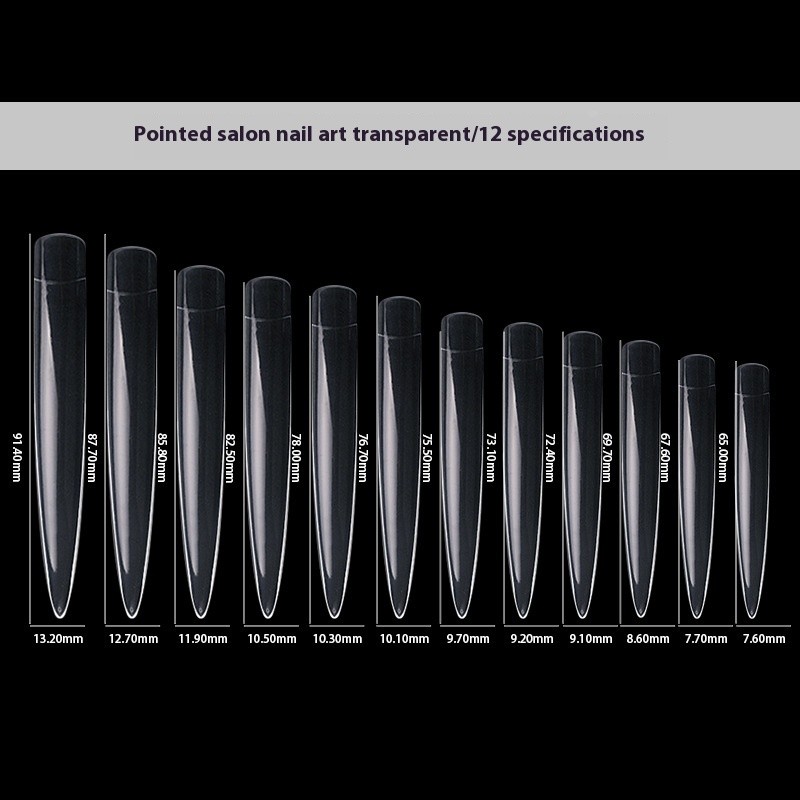 Super Long Performance Art Nail Templates Transparent Natural Color French Style Square Patch Glue for Fingernails for Salon Use