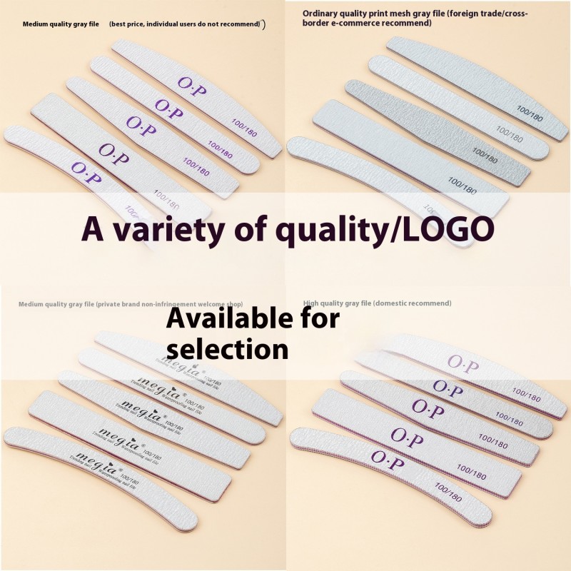 High Quality 100/180 Double-Sided Polishing Emery Sponge Washable Sand Nail Rubbing Strip Wholesale Straight Nail File