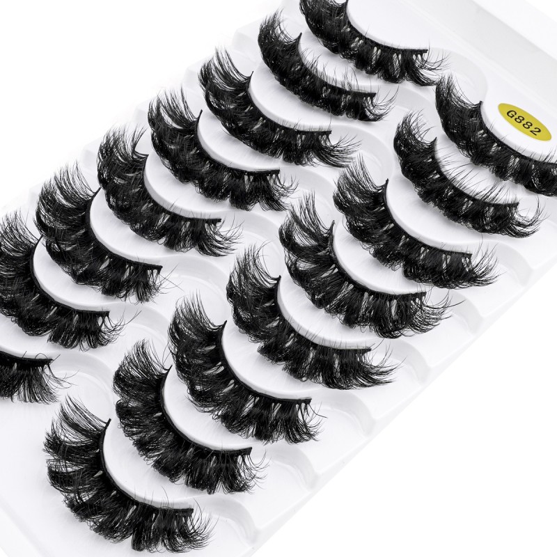 Cross-Border Foreign Trade for Europe United States Russia 8 Pairs DD Volume 8 Natural Thick Full Strip Eyelashes High Eyelashes
