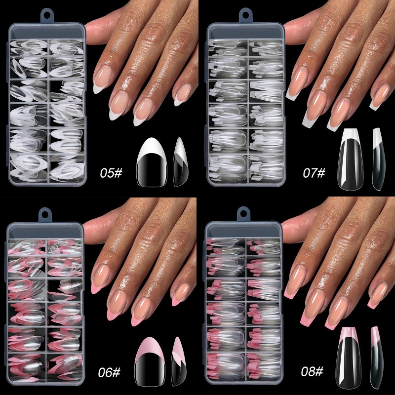 Wholesale Multi-Color Long Ballet Tip Nails Cute Ins Wind Removable ABS Material for European and American French Wear