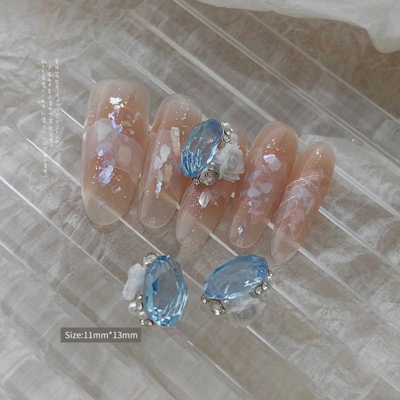 Direct Selling Pigeon Egg Finished Pile Explosion Pile Drill Super Flash Oval Big Drill Nail Decoration Drill Nail