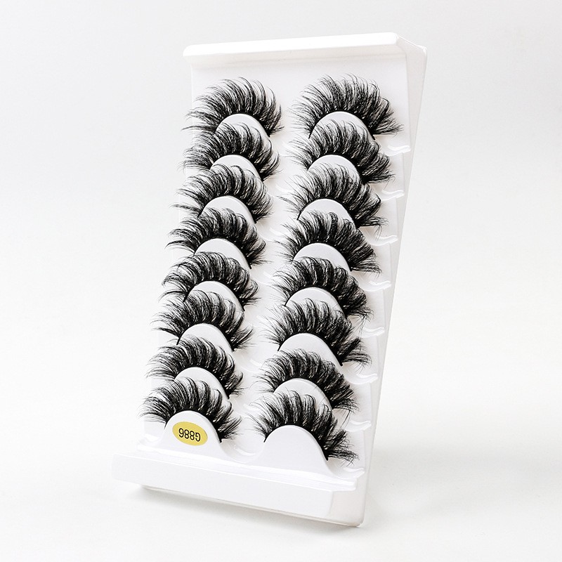 Cross-Border Foreign Trade for Europe United States Russia 8 Pairs DD Volume 8 Natural Thick Full Strip Eyelashes High Eyelashes