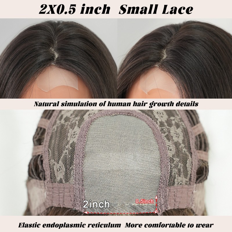 Super Long Straight Hair Women's High-Level Lace Front Wig Black Brown Full Head Cover Natural Stitching for Daily Use for Girls