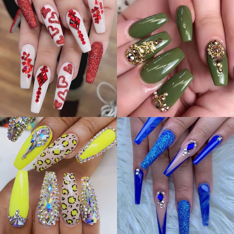 12-Grid 3D AB Nail Art Jewelry Special-Shaped Flat Bottom Rhinestone with Zircon Diamond Nail Decoration