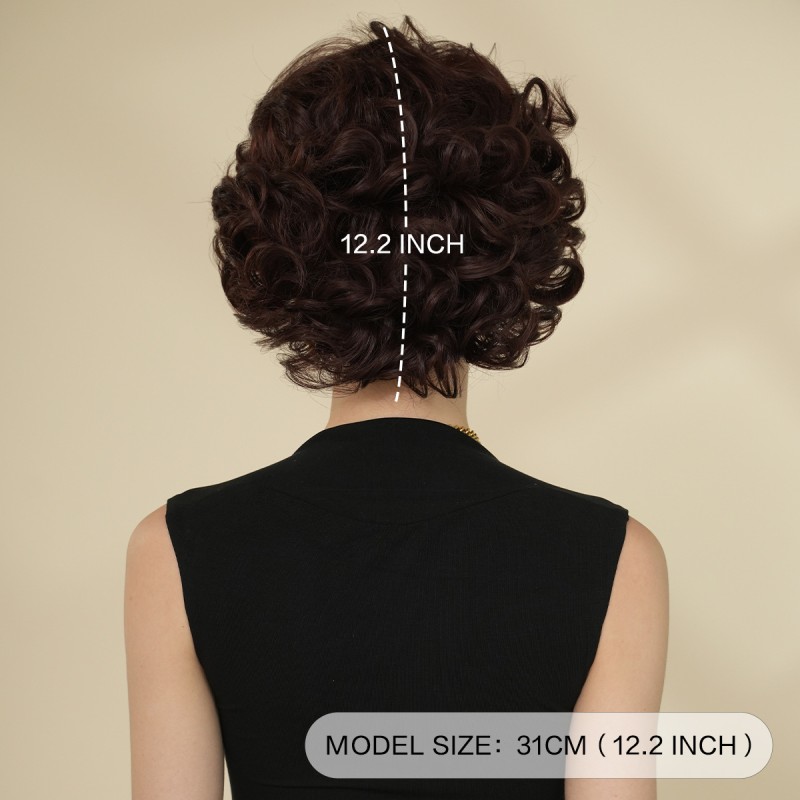 2025 Ladies Vintage Wig Brown Elf Short Hair 7080 S Chemical Fiber with Small Cap Wholesale Vintage Headgear