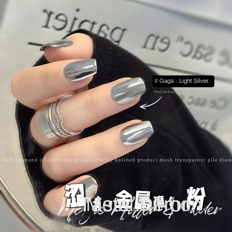 Nail Magic Mirror Powder New Super Bright Delicate Pearlescent Gold Silver Glitter for Spice Girl Style Personalized Advanced