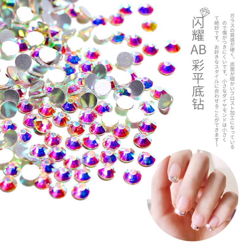 Burst Sparkle 3D Nail Art Ornament Small Round Transparent White AB Glass Rhinestone Diamond Ornament Made of Resin