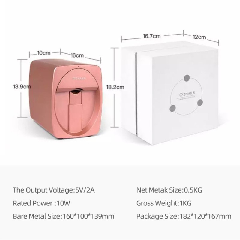 O2Nails Professional Intelligent Nail Painting Machine Portable 3D Automatic Printer DIY Support Electric Power Supply WiFi