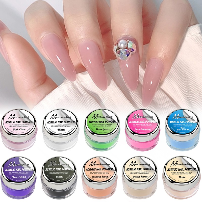 Wholesale 30g Bottle of Cross-Border Nail Art Nude Model Number Acrylic Crystal Powder for Nail Extension and Polish