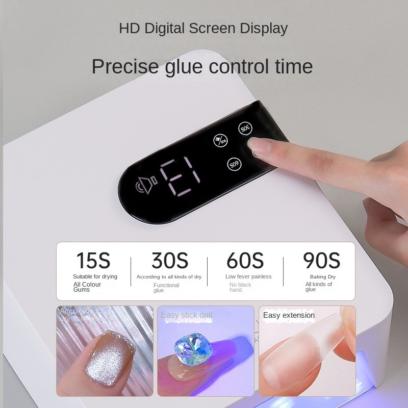 Kariu 2025 High Power LED Phototherapy Machine New Upgrade Nail Polish Glue Baking Lamp Special for Nail Art Shops Made Plastic