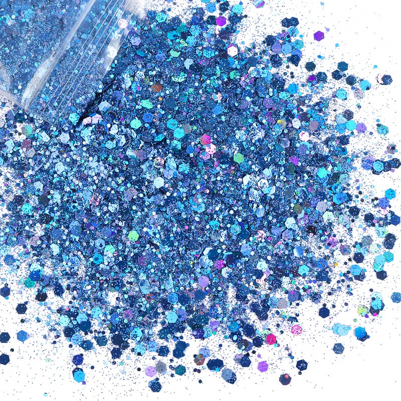 50 Grams of Popping Flash Laser Sequins Mixed Size Glitter Powder Nail Glitter Handmade DIY Hemp Filling Dropping Glue