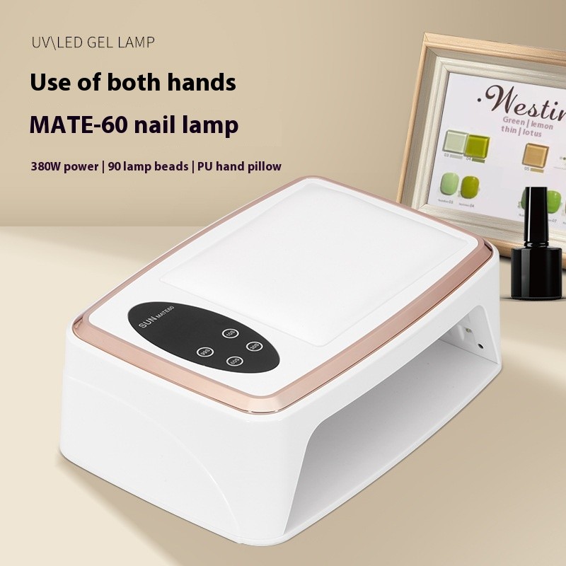 High Power UV LED Nail Lamp with Large Space Cross-Border Hand Pillow Light Therapy Lamp USB Plug Made Plastic for Nail Shops
