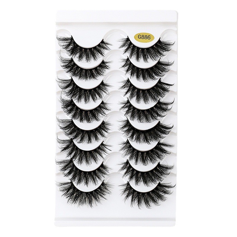 Cross-Border Foreign Trade for Europe United States Russia 8 Pairs DD Volume 8 Natural Thick Full Strip Eyelashes High Eyelashes