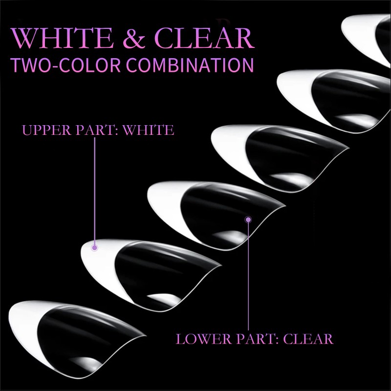 Wholesale Multi-Color Long Ballet Tip Nails Cute Ins Wind Removable ABS Material for European and American French Wear