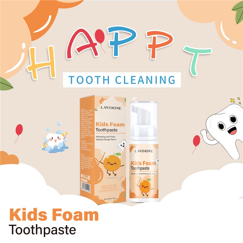 Kids Toothpaste Mousse Manufacturer - OEM Private Label Orange Flavor Children Cleaning