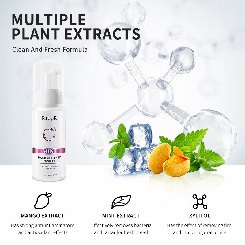 Teeth Whitening Mousse Manufacturer - OEM Mint Aqua Glycerin Sorbitol Care for Gums