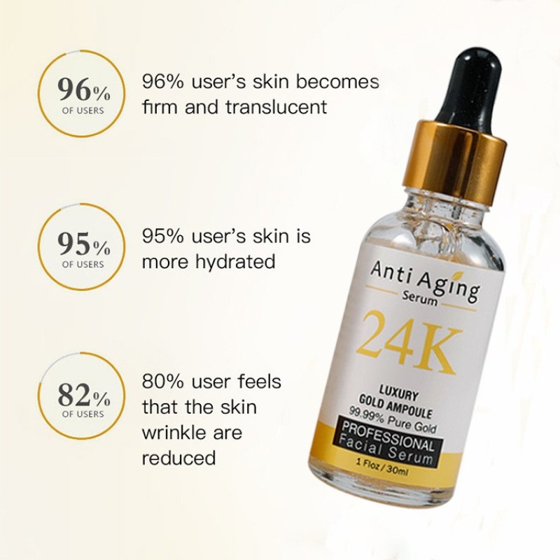 Gold Ampoule Serum Manufacturer - Private Label 24K Luxury Natural Whitening Moisturizing