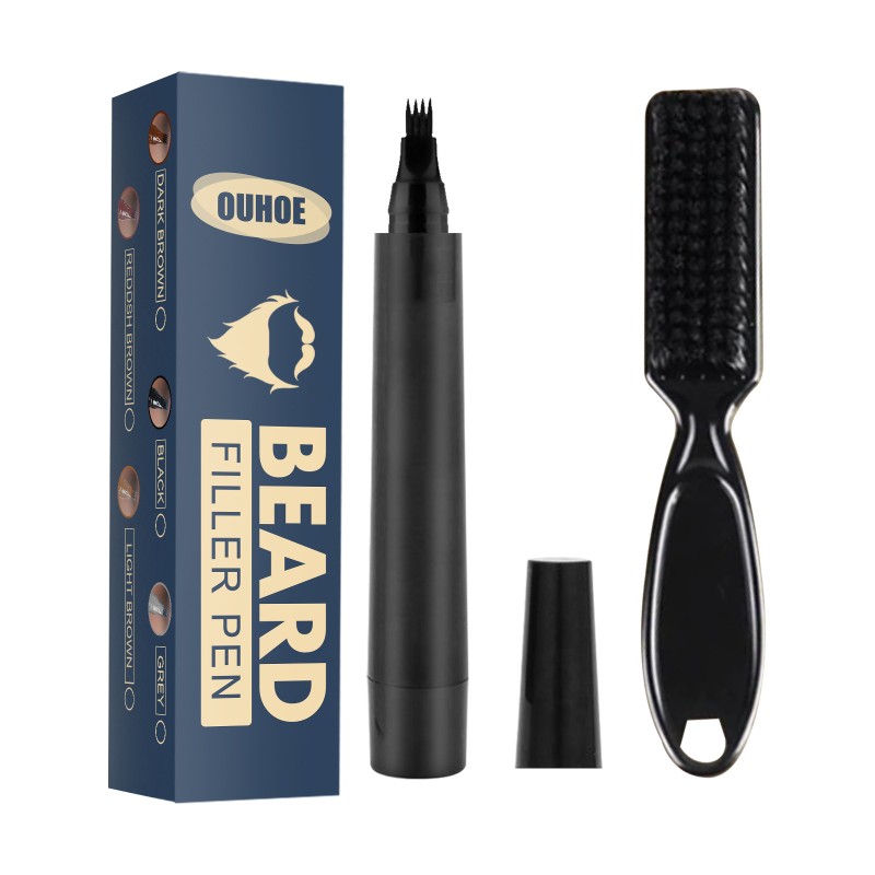 Beard Pen Manufacturer - Private Label Four-head Waterproof Black Styling Tracing Pen